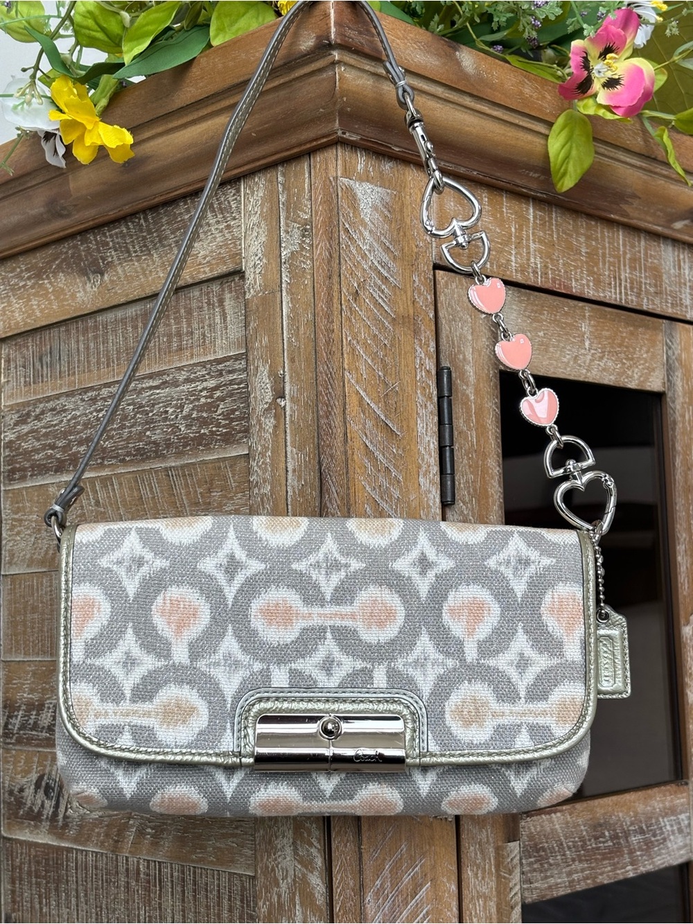 💓🔘🧡🔘🩶COACH Kristin Op Art Signature Ikat Mini Bag 🩶🔘🧡🔘💓
